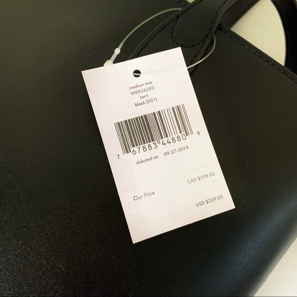 🆕KSNY BLACK LEATHER KERRI MEDIUM TOTE BNWT - Picture 11 of 13